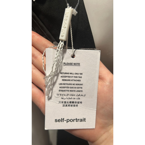 Self-Portrait Black Guipure Lace Button Midi Dress Size 8 ** no belt - Picture 11 of 11